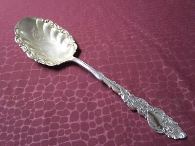 Cuchara para servir COLUMBIA cuenco grabado dorado placa de plata 1893 sin monograma bu Foto 1 de 4