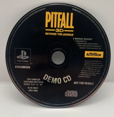 Pitfall 3D (Sony Playstation 1 PS1)  Disc Only Demo CD - Image 1 of 2
