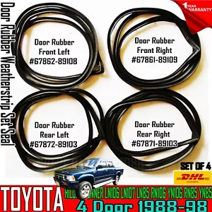 FOR 1990-98 TOYOTA HILUX LN85 RN85 YN85 Pickup door seal rubber Weatherstrip x4 - Picture 1 of 11