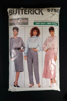 Butterick 5758 Misses Skirt & Pants Easy Sew 1987 Sewing Pattern sz 20 Uncut - Image 1 of 2