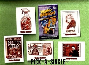 2018 Wacky Packages Go To The Movies "PICK-A-SINGLE" Sepia Sticker Card.