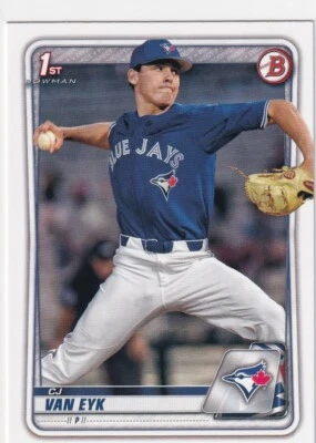 2020 BOWMAN DRAFT 1ST RC CJ VAN EYK TORONTO BLUE JAYS FIRST ROOKIE S3121 - Image 1 of 2
