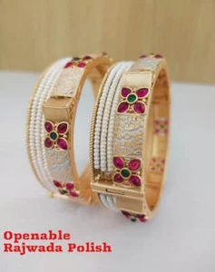 Mothers day Gift Indian Jewelry Rajwada Polish Meenakari Bollywood Ethnic Bangle - Picture 1 of 4