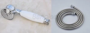 Polished Chrome Ceramics Telephone Hand Held Shower Head with 1.5m Hose 8xz049 - Picture 1 of 4