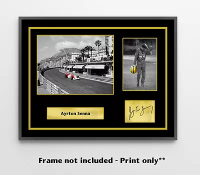 AYRTON SENNA SIGNED PHOTO PRINT POSTER F1 FORMULA ONE MCLAREN GIFT - Image 1 of 3