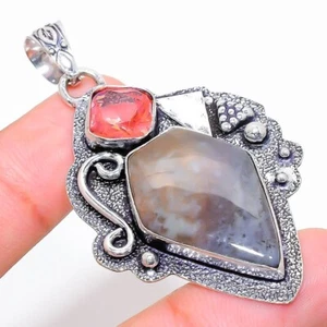Natürlich Moosachat Edelstein Handmade 925 Sterlingsilber Schmuck Anhänger Gr. - Bild 1 von 1