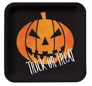 Gruselige Nacht Halloween Kürbis "Trick or Treat" 8 7 Zoll Dessertteller - Bild 1 von 1
