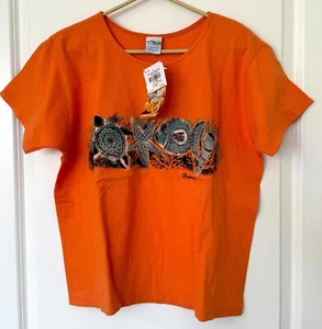 Crazy Shirts Apricot Dyed Hawaiian Scoop Neck T-Shirt Women Size Large - Picture 1 of 3