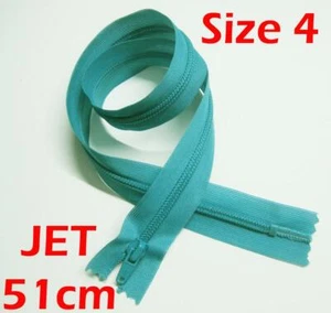Size 4 JET 51cm Aqua Ocean Nylon Dress Zip / Zipper Closed End Sewing - Bild 1 von 1
