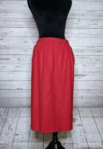 Pendleton Vintage 100% Virgin Wool Cherry Red Lined Aline Skirt Women's 12 - Picture 1 of 7