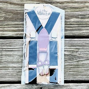 Black Suspenders Stretchy Clasp Wedding Holiday Kids Boys Little Adam & Eve New - Picture 1 of 2
