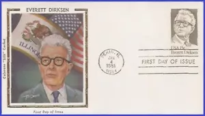 USA4 #1874 U/A COLORANO SILK FDC Everett Dirksen - Bild 1 von 1