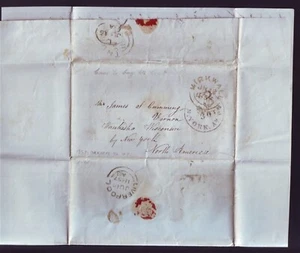 GREAT BRITAIN ORKNEY ISLANDS TRANSATLANTIC MAIL WISCONSIN 1857 - Picture 1 of 4
