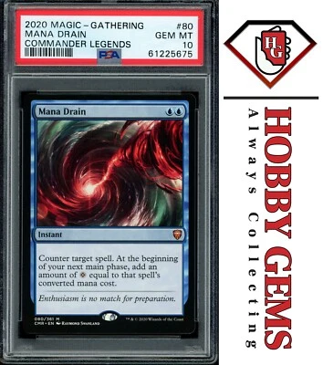 MANA DRAIN PSA 10 2020 Commander Legends Mythic 080 MTG - Image 1 of 2