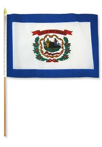 12x18 12"x18" State of West Virginia Stock Flagge Holz Stab 100D - Bild 1 von 1