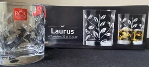 Boxed Set of 6–RCR “LAURUS” Luxion Crystal Tumblers Rocks Glasses (11.16 OZ)—New - Picture 1 of 3
