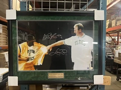 Magic Johnson & Larry Bird Custom Framed 16x20 JSA Certified - Image 1 of 4