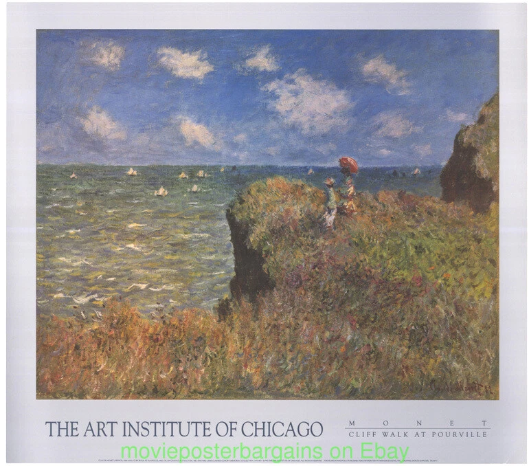 CLAUDE MONET Gallery Print Poster 24x27  CLIFF WALK AT POURVILLE Mirage Editions - Image 1 of 1