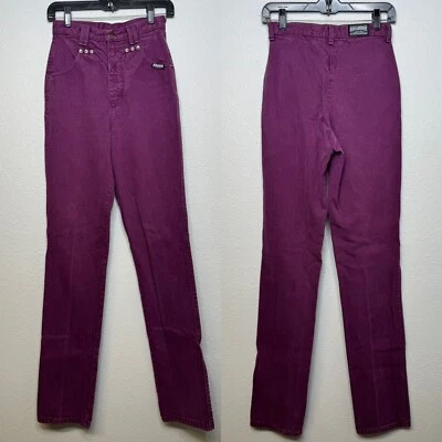Rough Rider by Circle T Jeans Western Rodeo Denim Purple Bareback 3/4 (25 Waist) - Image 1 of 4