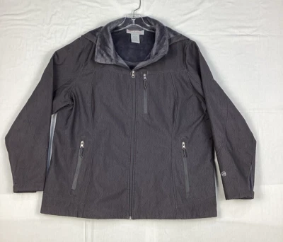 Free Country Men's Super Softshell Jacket Size 1X, Charcoal Heather Gray - Image 1 of 4