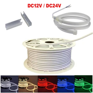 1~50m DIY LED Strip Light Neon Rope 2835 120led/m Waterproof Flexible DC12V/24V - Picture 1 of 28