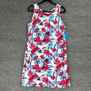 Columbia Omni Freeze Floral Tank Dress Pockets Quick Dry Cool Comfort Womens L - Picture 1 of 11