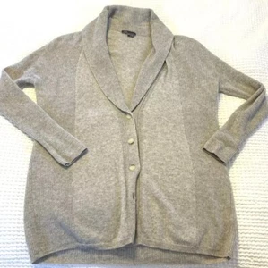 Vince Cashmere Sweater Womens Medium Rib Cardigan Heather Cloud Steel  M - Picture 1 of 10