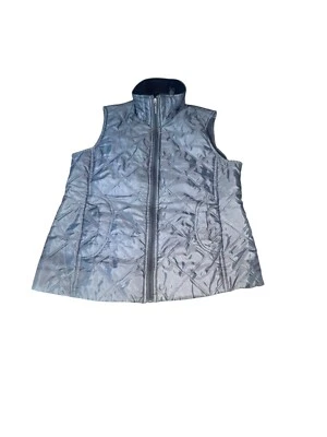 Jane Ashley Gray Zip Up Puffer Vest Size Medium  - Image 1 of 4