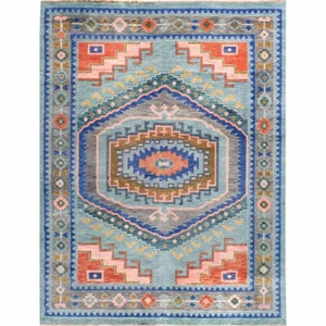 Tappeto nodo turco annodato a mano 8X10 per soggiorno design tappetino 100% lana - Foto 1 di 4