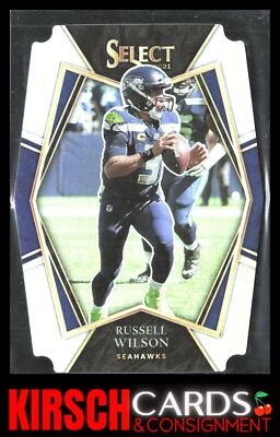 Russell Wilson 2021 Panini Select #130 Silver Prizm Die Cut Seattle Seahawks - Image 1 of 2