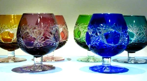 Juego 6 vasos de brandy de licor CRESTAL CESAR cortados a mano para limpiar Snifter vino checo - Imagen 1 de 4