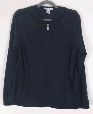 Sudadera con capucha con cremallera completa azul marino estilo CAbi #576 XL ropa deportiva chaqueta malla manga insertada Foto 1 de 4