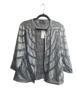 Chaqueta Chicos Travelers Nueva con Etiquetas Talla 1 Aplique Onda Plateada Margo Frente Abierto $129 Foto 1 de 4