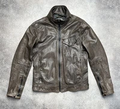 G Star Raw real leather biker jacket - Image 1 of 4