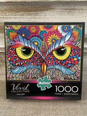 Buffalo Vivid Collection ~ OWL EYES ~ 1000 piezas rompecabezas, completo con póster Foto 1 de 3