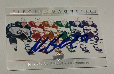 Tarjeta firmada por Nikolaj Ehlers UD Upper Deck ELECTRO MAGNÉTICO JSA CERTIFICADO DE AUTENTICIDAD IP Auto Jets a Foto 1 de 3