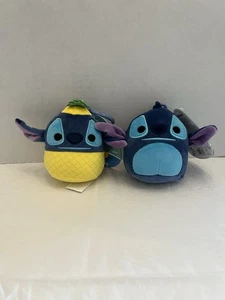 Lot Of 2 Stitch 4” Squishmallow Clip-On Keychains Pineapple & Classic Stitch - Picture 1 of 10