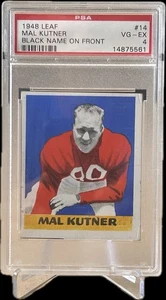 Leaf Mal Kutner 1948, #14, PSA 4, variante de nombre negro, Chicago Cardinals, NFL. - Imagen 1 de 4