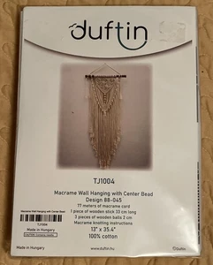 Duftin TJ1004 Makramee Wandbehang 88-045 mit Mitte Perlen Design Natur Neu in Verpackung - Bild 1 von 9