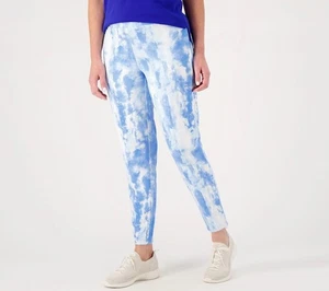 Isaac Mizrahi Live! Soho Tall Jogginghose mit Nahtdetail vorne blau zum Binden - Bild 1 von 1