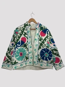 Boho Suzani Jacke Handarbeit bestickt Mantel Unikat Fastival Wear - Bild 1 von 4