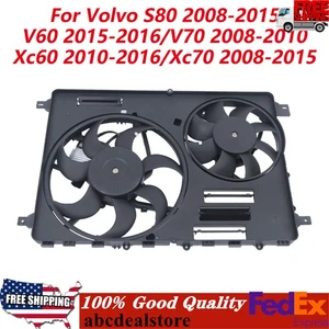 Dual Radiator Cooling Fan Assembly Fit For Volvo S80 XC60 XC70 V60 V70 2008-2016 - Picture 1 of 17