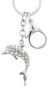 Der wunderschöne funkelnde Schlüsselanhänger Strass - Delphin mit klaren Kristal - Imagen 1 de 1
