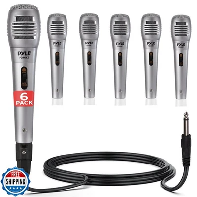 Pyle Professional Dynamic Microphone - 6-Pack Unidirectional Handheld Mic wit - Image 1 of 4
