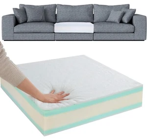 Hombys Memory Foam Couch Cushion Replacement Foam Removable Cover 6x24 1/2x27 In - Picture 1 of 7
