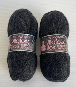 Original Alafoss Flos 2 x 50g Balls Icelandic Wool Mohair Yarn Pure New Wool - Picture 1 of 6