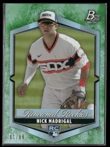 2021 Bowman Platinum Renowned Rookies Green /99 Nick Madrigal #RR-6 White Sox - Picture 1 of 2