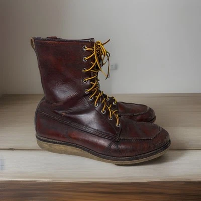 Vintage Red Wing Irish Setter 877 Leather Boots Mens Sz 9 D Soft Moc Distressed - Image 1 of 4