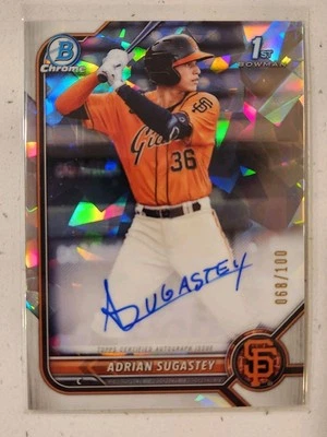 2022 Bowman Chrome #CPA-AS Adrian Sugastey 1st Prospecct Atomic Auto /100 Giants - Image 1 of 4