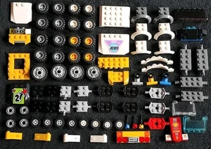 LEGO Car Vehicle Parts 150g Pieces Wheel Mudguard Windscreen Axle Bundle Lot - Picture 1 of 6